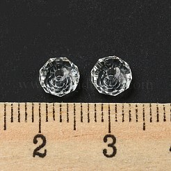K9ガラス  模造オーストリアのクリスタル  ファセット透明ガラスビーズ  ロンデル  透明  6x4mm  穴：0.7~1mm&nbsp;GLAA-D003-01B-01