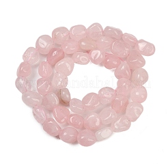 天然マダガスカル ローズクォーツビーズ連売り  ナゲット  タンブルストーン  ピンク  5~14x7~10x4~8mm  穴：1mm  約43~45個/連  15.47~15.75''（39.3~40センチメートル）&nbsp;X-G-Q060-E21-02