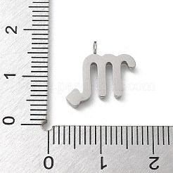 304ステンレススチールマイクロパヴェキュービックジルコニアチャーム  星座  蠍座  13.5x14.5x2mm  穴：1.8mm&nbsp;STAS-Z107-09P-07