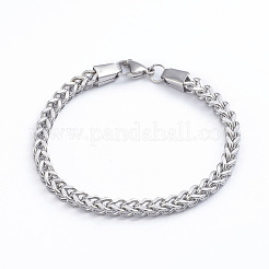 Tarnish Resistant Unisex 304 Stainless Steel Wheat Chain&nbsp;SJEW-L198-001P