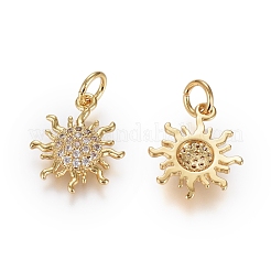Brass Micro Pave Cubic Zirconia Pendants&nbsp;ZIRC-G166-20G
