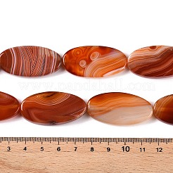 天然石赤瑪瑙ビーズ連売り  染め  フラットオーバル  40x20~21x7.5mm  穴：1.5~1.6mm  約10個/連  15.87''（40.3センチメートル）&nbsp;G-T138-201