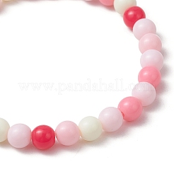 Opaque Acrylic Round Beaded Stretch Bracelets for Kid&nbsp;BJEW-JB11651