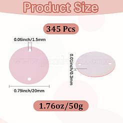 50g 装飾アクセサリー PVC スパンコール/スパンコールペンダント  フラットラウンド  ピンク  20x0.3mm  穴：1.5mm&nbsp;PVC-CY0001-01C