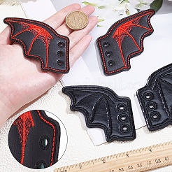 2 Pairs 2 Styles Halloween Imitation Leather Shoe Buckle for DIY Shoe Accessory&nbsp;AJEW-GF0011-82C