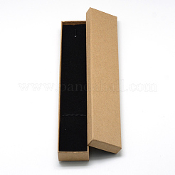 厚紙ジュエリーセットボックス  ブレスレットのための  ネックレス  長方形  淡い茶色  21x4x2cm  インナーサイズ：20x3.5センチメートル&nbsp;CBOX-R036-12A