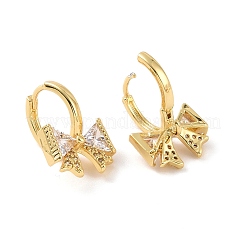 Clear Cubic Zirconia Bowknot Hoop Earrings&nbsp;EJEW-F298-21G-4