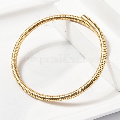 304 Stainless Steel Spring Bangles for Women&nbsp;BJEW-Z086-01G-01