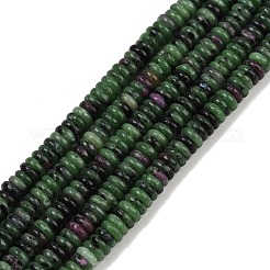 天然石ルビーインゾイサイトビーズ連売り  ロンデル  6~6.5x2~3mm  穴：0.8mm  約152~162個/連  14.57~15.20''（37~38.6センチメートル）&nbsp;G-Q159-B25-01