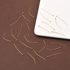 真鍮のボールヘッドピン  カドミウムフリー＆鉛フリー  ゴールドカラー  30x0.5mm  24ゲージ  ヘッド：2mm  約10000個/袋&nbsp;KK-R020-07G