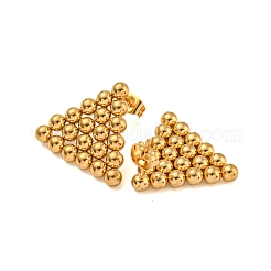 女性用304ステンレススチールスタッドピアス  18KGP本金メッキ  三角形  21x23.5mm&nbsp;EJEW-Z058-01G-01