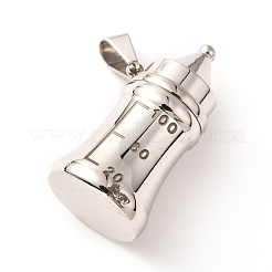 304ステンレスペンダント  目盛り付き  哺乳瓶  ステンレス鋼色  35x18mm  穴：4x8mm&nbsp;FIND-A004-06P