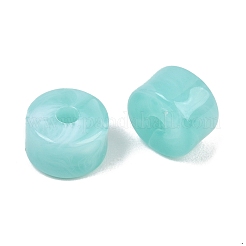 2色の不透明アクリル製天然石風ビーズ  コラム  淡いターコイズ  12x8mm  穴：3mm  約526個/500g&nbsp;AC-CBA3EFE-02B