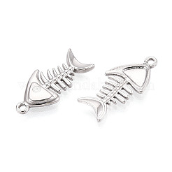 304ステンレススチール製フィッシュボーンペンダント  ステンレス鋼色  20.5x10x2mm  穴：1.4mm&nbsp;STAS-T069-07P