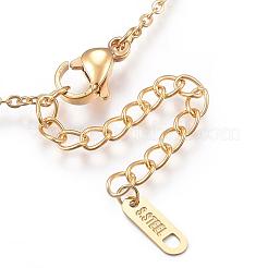 304 Stainless Steel Pendant Necklaces&nbsp;NJEW-P206-20G