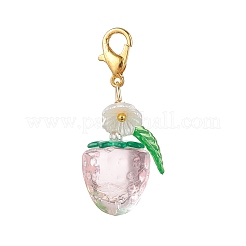 2Pcs Transparent Acrylic Strawberry Pendant Decorations&nbsp;HJEW-JM04318