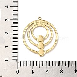 304ステンレススチールペンダントカボションセッティング  リング  14KGP本金メッキ  トレイ：3.8mm  29x25x1.4mm  穴：1.4mm&nbsp;STAS-K263-41G