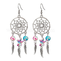 5Pairs 5 Colors Alloy & Synthetic Turquoise Chandelier Earrings&nbsp;EJEW-JE06339-02