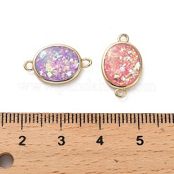 合成オパール付き真鍮ペンダント  楕円形のチャーム  ラックめっき  ミックスカラー  17.5x10.5x3mm  穴：1.6mm&nbsp;KK-A239-01A-G