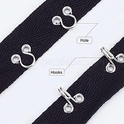 スチールフックバックル  コットン＆レース付き  フラット  ブラック  40.5~41.5mm  3ヤード/カード&nbsp;FIND-WH0082-92B
