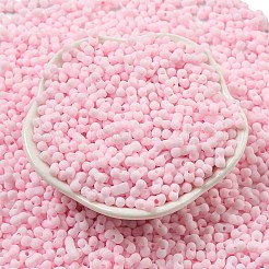 マカロンカラー不透明フロストガラスシードビーズ  ピーナッツ  ミスティローズ  6x3x3mm  穴：1.2mm  約4000個/ポンド&nbsp;SEED-K009-12B-09