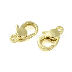真鍮カニカン  フラットラウンド  カドミウムフリー＆ニッケルフリー＆鉛フリー  ゴールドカラー  11x7x3mm  穴：1.2mm&nbsp;KK-B089-27G