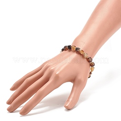 天然黒瑪瑙（染め）ラウンドビーズストレッチブレスレット  女性のためのアクセサリー用原石のアクセサリー  内径：2インチ（5.1cm）&nbsp;BJEW-JB08197-07
