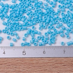 MIYUKIデリカビーズ小  シリンダー  日本製シードビーズ  15/0  （dbs0879)マット不透明ターコイズブルーab  1.1x1.3mm  穴：0.7mm  約175000個/袋  50 G /袋&nbsp;SEED-X0054-DBS0879