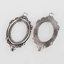 Vintage Tibetan Style Alloy Pendant Cabochon Bezel Settings&nbsp;X-TIBEP-O006-35AS