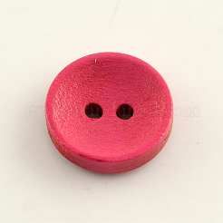 2つ穴染め加工ウッドボタン  フラットラウンド  ミックスカラー  20x5mm  穴：2mm  約559個/500g&nbsp;BUTT-R031-036
