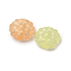 明るい透明なアクリルビーズ  ヒマワリ  グリッターパウダー付き  暗闇で光る  ミックスカラー  17x7mm  穴：2mm  364個/ 500g&nbsp;LACR-S001-15D