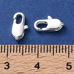 ラックメッキ真鍮カニカン  長持ちメッキ  鉛フリー＆カドミウムフリー  銀  10x5x2.8mm  穴：1.8x1mm&nbsp;KK-F090-23S-02