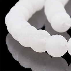 天然石ホワイトジェイドビーズ連売り  艶消し  ラウンド  4mm  穴：1mm  約88個/連  38cm&nbsp;G-T106-321