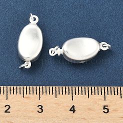 マットな真鍮製のボックス留め具  オーバル  長持ちメッキ  鉛フリー＆カドミウムフリー  ラックめっき  1連  1穴  2銀メッキ  925mm&nbsp;KK-H532-13P