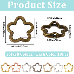 80Pcs 8 Styles Zinc Alloy Bead Frame&nbsp;FIND-SP0020-75