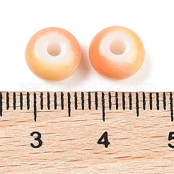 オペークスプレープリントガラスビーズ  ロンデル  ライトサーモン  8x5mm  穴：2mm&nbsp;X1-GLAA-G118-01D