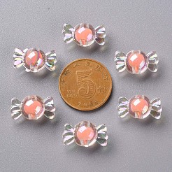 透明なアクリルビーズ  二層ビーズ  ABカラー  キャンディ  鮭色  9x17x8.5mm  穴：2mm  約960個/500g&nbsp;TACR-S152-03B-SS2109