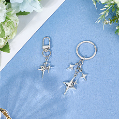 2Pcs 2 Styles Alloy Keychains&nbsp;KEYC-SP0001-37B