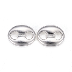 304ステンレススチールリンクコネクター  コー​​ヒー豆  銀  8.5x6.5x2mm  穴：2mm&nbsp;STAS-H401-34S