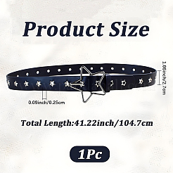 PU Leather Chain Belts with Alloy Star Clasps&nbsp;DIY-WH20007-285A