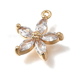 Brass Micro Pave Clear Cubic Zirconia Charms&nbsp;CU-K001-06G
