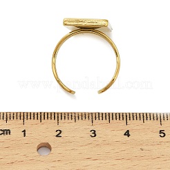 304ステンレススチールカフリング部品  パッドリングのセッティング  長方形  イオンプレーティング（ip）  ゴールドカラー  トレイ：25x10mm  矩形：28x13mm  内径：18mm&nbsp;STAS-U059-02G