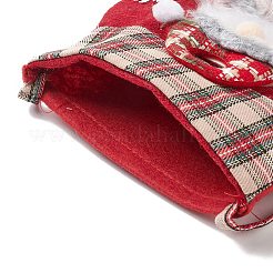 布製のキャンディーバッグ  クリスマスギフト包装用のクリスマス漫画キャンディーギフトバッグ  サンタクロース  34~35cm  バッグ：15.3~15.5x18.5~19x0.4cm&nbsp;LS-ABAG-C004-01A