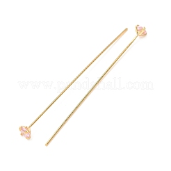 Brass Micro Pave Cubic Zirconia Stud Earring Findings&nbsp;CU-CBA4618-01G-02