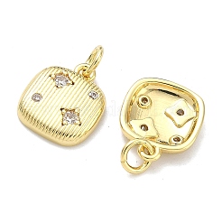Brass Micro Pave Clear Cubic Zirconia Charms&nbsp;KK-D229-03G