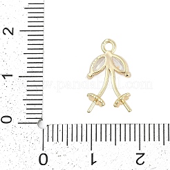キュービックジルコニアペンダント付きラックメッキ真鍮  クラゲチャーム  18KGP本金メッキ  16x9.5x4.3mm  穴：1.6mm&nbsp;KK-Q018-04G