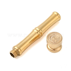 Golden Tone Brass Wax Seal Stamp Head with Bamboo Stick Shaped Handle&nbsp;LS-STAM-K001-05G-C