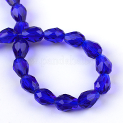 Transparent Glass Bead Strands&nbsp;X-GLAA-R024-6x8mm-01