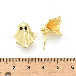 Ghost Brass Stud Earrings&nbsp;EJEW-B149-01G-02