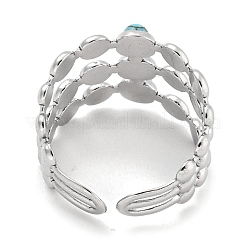 304 Stainless Steel Synthetic Turquoise Cuff Rings&nbsp;G-Z056-05P-03
